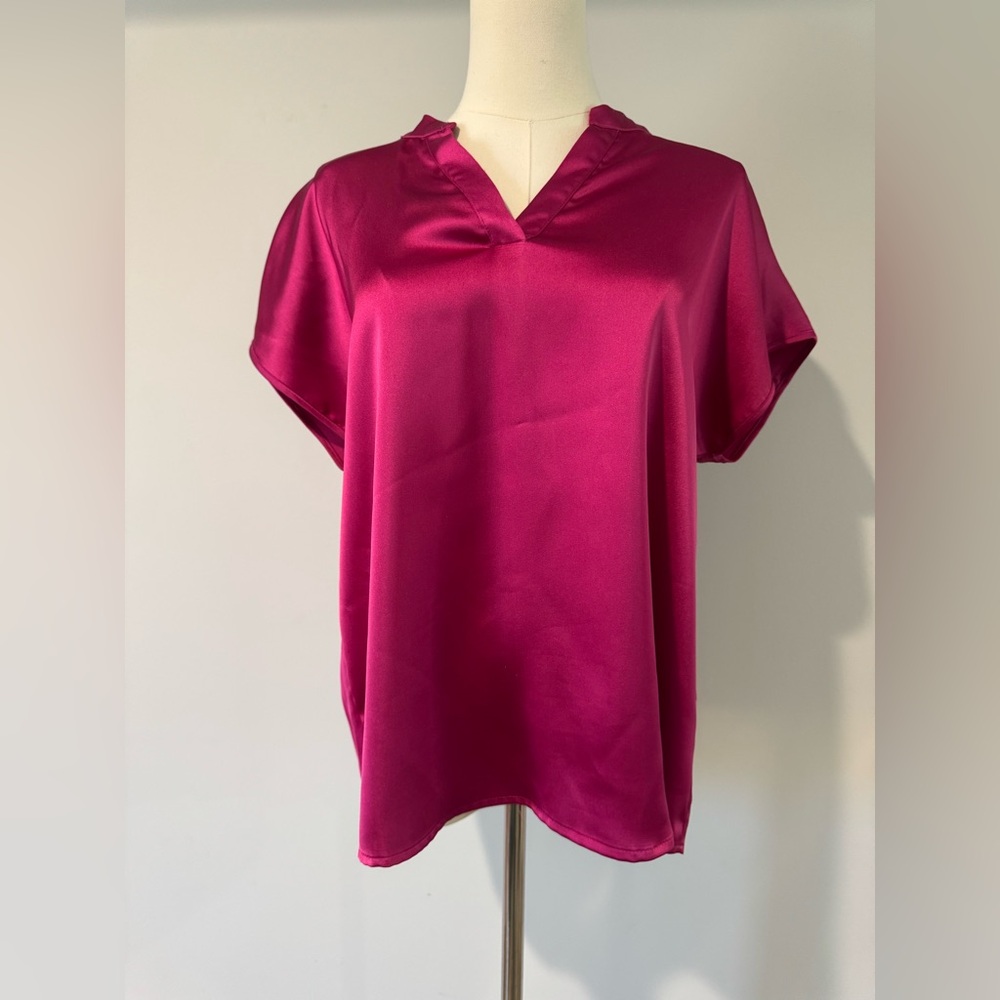 Nicole Miller Pink Boxy Blouse Relaxed Fit Size Medium
